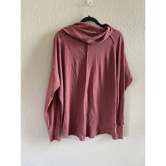 Free People Don't You Want Me Wine Cowl Neck Tunic Side Slit Oversized Small Red - Picture 5 of 12